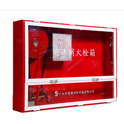 calidad  Metal Enclosure Fire Fighting System Foam Hydrant Cabinet with Glass Door 8L/S Rated Flow fábrica